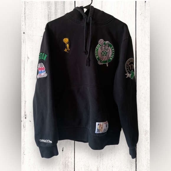 Mitchell & Ness Boston Celtics Champion City Hoodie Sweater Pullover Mens Sz Med - Picture 3 of 11